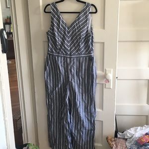 Classic LOFT grey and white NWT jumpsuit